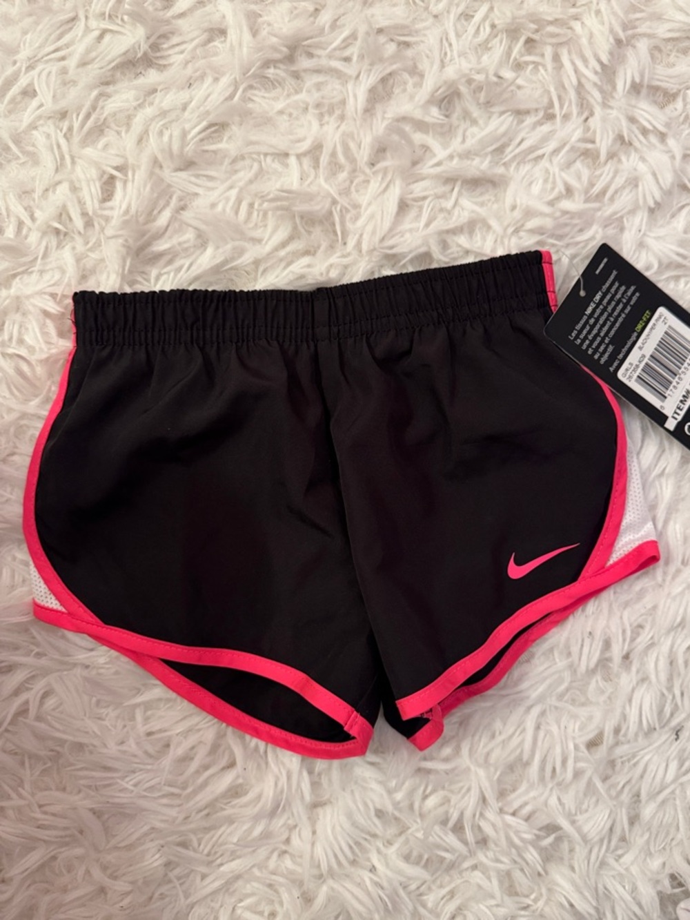 Nike Black Shorts with Hot Pink Trim - Kids